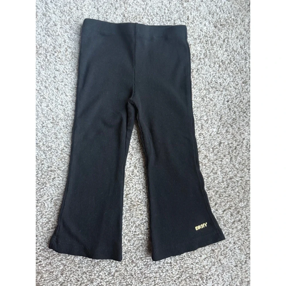 DKNY Girls Black‎ Ribbed Flare Leggings Pants Size 2T